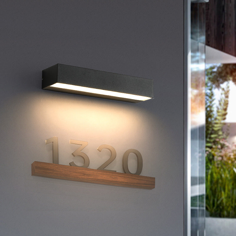 Sleek Modern Minimalist Rectangular LED Bar Wall Sconce – Waterproof Aluminum Garden Light