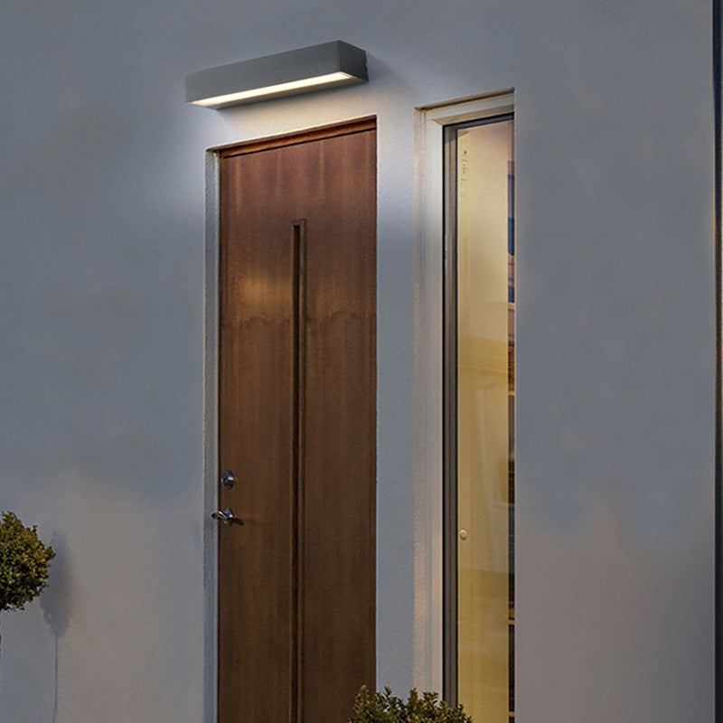 Sleek Modern Minimalist Rectangular LED Bar Wall Sconce – Waterproof Aluminum Garden Light