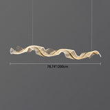 Modern Minimalist Wave-Bend LED Chandelier in Acrylic & Aluminum – Island Light for Living Room