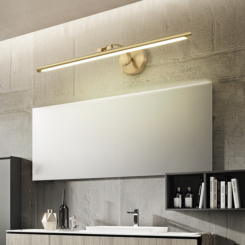 Modern Copper Minimalist LED Wall Sconce with Acrylic Strip – Sleek Vanity Light for Bathroom
