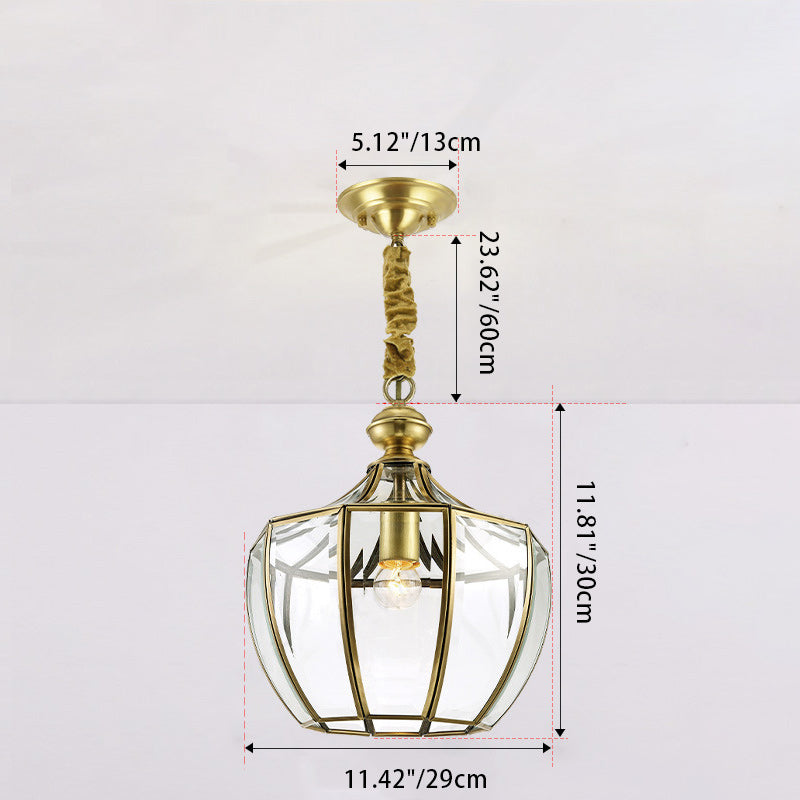 Modern Mid-Century Waterproof Copper Glass Cage Chandelier – Rhombic Cylinder, 1/3/4-Light Options for Outdoor Patio