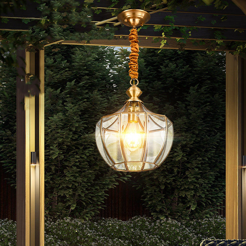 Modern Mid-Century Waterproof Copper Glass Cage Chandelier – Rhombic Cylinder, 1/3/4-Light Options for Outdoor Patio