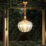 Modern Mid-Century Waterproof Copper Glass Cage Chandelier – Rhombic Cylinder, 1/3/4-Light Options for Outdoor Patio