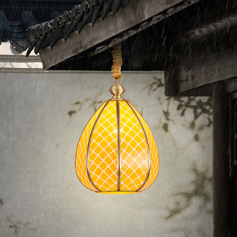 Modern Mid-Century Waterproof Copper Glass Cage Chandelier – Rhombic Cylinder, 1/3/4-Light Options for Outdoor Patio