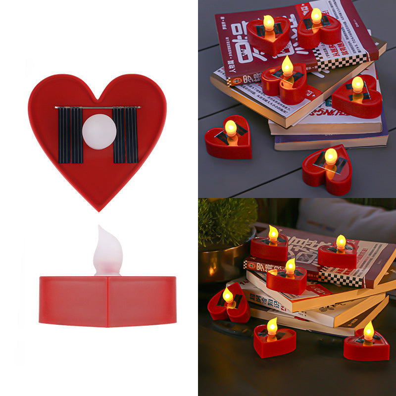 Modern Minimal Solar LED Candle Light – Waterproof ABS, Silica Round Heart Design for Outdoor Garden Landscape
