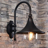 Contemporary Industrial Weatherproof Wall Sconce - Aluminum PVC Conical Horn, 1-Light Outdoor Patio Lamp