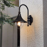 Contemporary Industrial Weatherproof Wall Sconce - Aluminum PVC Conical Horn, 1-Light Outdoor Patio Lamp