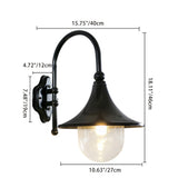 Contemporary Industrial Weatherproof Wall Sconce - Aluminum PVC Conical Horn, 1-Light Outdoor Patio Lamp
