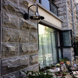 Contemporary Industrial Weatherproof Wall Sconce - Aluminum PVC Conical Horn, 1-Light Outdoor Patio Lamp