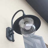 Contemporary Industrial Weatherproof Wall Sconce - Aluminum PVC Conical Horn, 1-Light Outdoor Patio Lamp