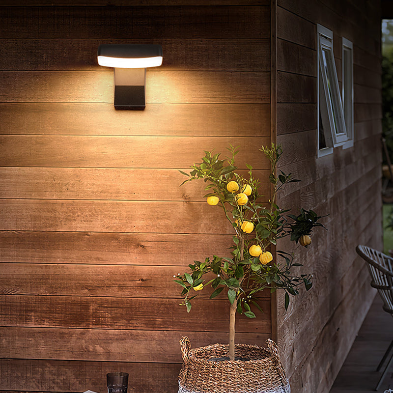 Modern Minimalist Waterproof Rotatable LED Wall Sconce Lamp – Aluminum & PC, Square or Round, for Outdoor Patio
