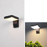 Modern Minimalist Waterproof Rotatable LED Wall Sconce Lamp – Aluminum & PC, Square or Round, for Outdoor Patio