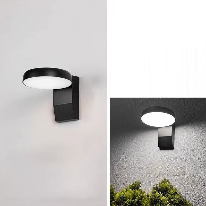 Modern Minimalist Waterproof Rotatable LED Wall Sconce Lamp – Aluminum & PC, Square or Round, for Outdoor Patio