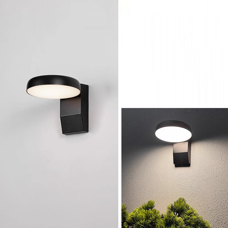 Modern Minimalist Waterproof Rotatable LED Wall Sconce Lamp – Aluminum & PC, Square or Round, for Outdoor Patio