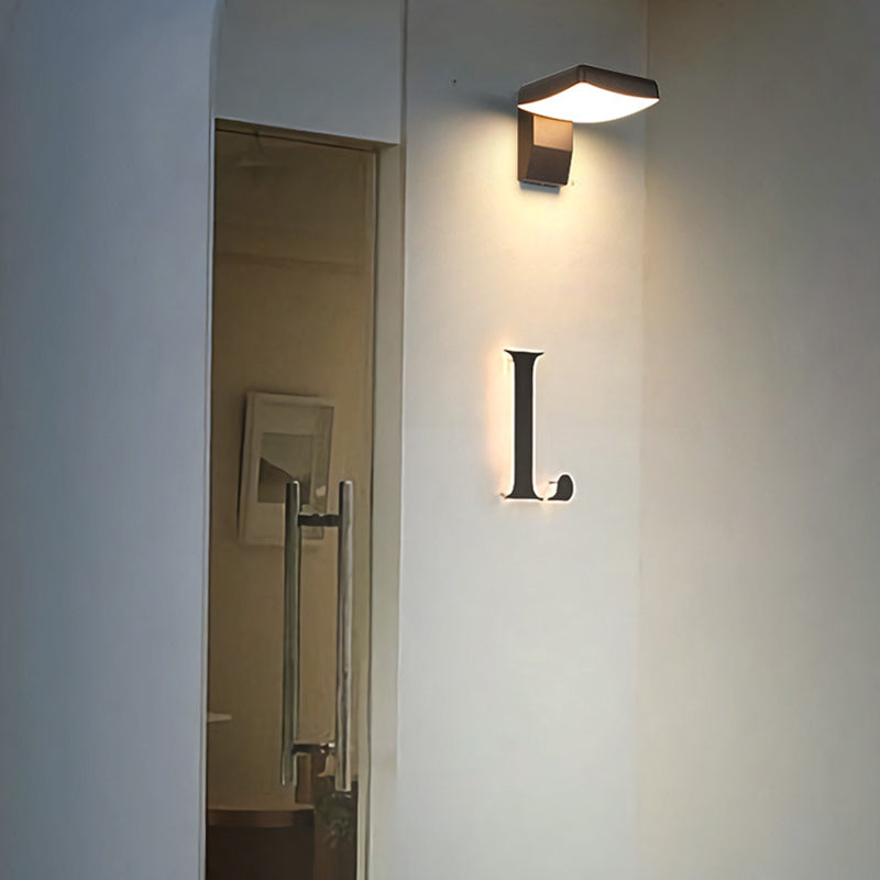 Modern Minimalist Waterproof Rotatable LED Wall Sconce Lamp – Aluminum & PC, Square or Round, for Outdoor Patio