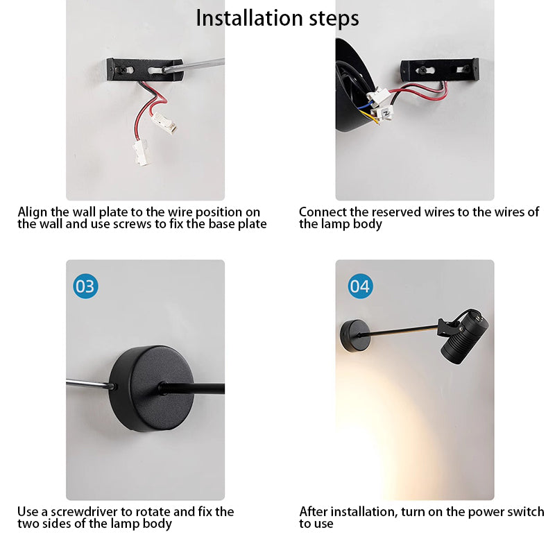 Modern Waterproof Aluminum LED Wall Sconce with Adjustable Cylinder Long Pole for Outdoor Patio