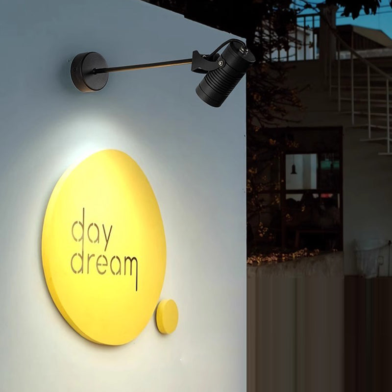 Modern Waterproof Aluminum LED Wall Sconce with Adjustable Cylinder Long Pole for Outdoor Patio