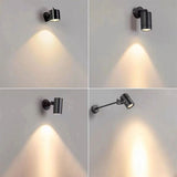 Modern Waterproof Aluminum LED Wall Sconce with Adjustable Cylinder Long Pole for Outdoor Patio