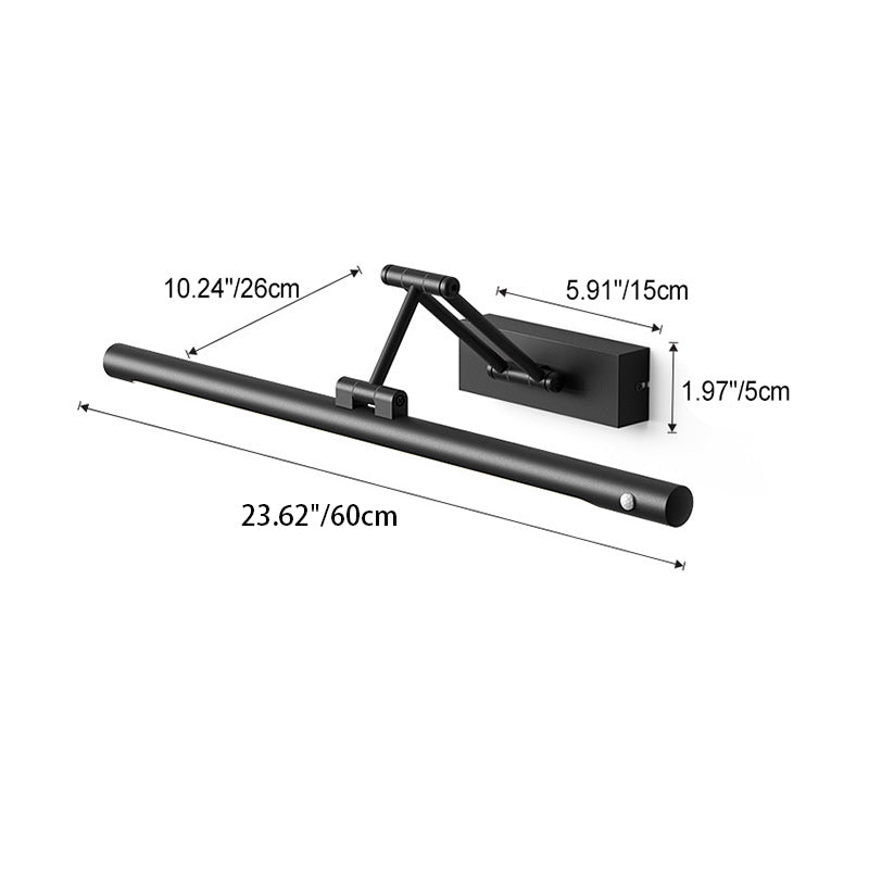 Modern Simplicity Iron PC Waterproof Motion-Sensor LED Wall Sconce with Adjustable Strip Vanity Light for Bathroom
