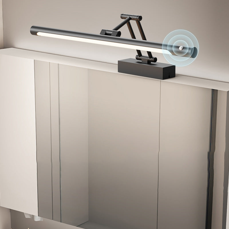 Modern Simplicity Iron PC Waterproof Motion-Sensor LED Wall Sconce with Adjustable Strip Vanity Light for Bathroom