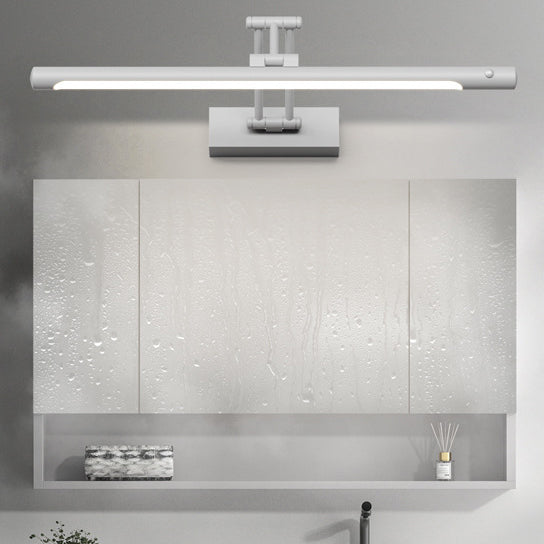 Modern Simplicity Iron PC Waterproof Motion-Sensor LED Wall Sconce with Adjustable Strip Vanity Light for Bathroom