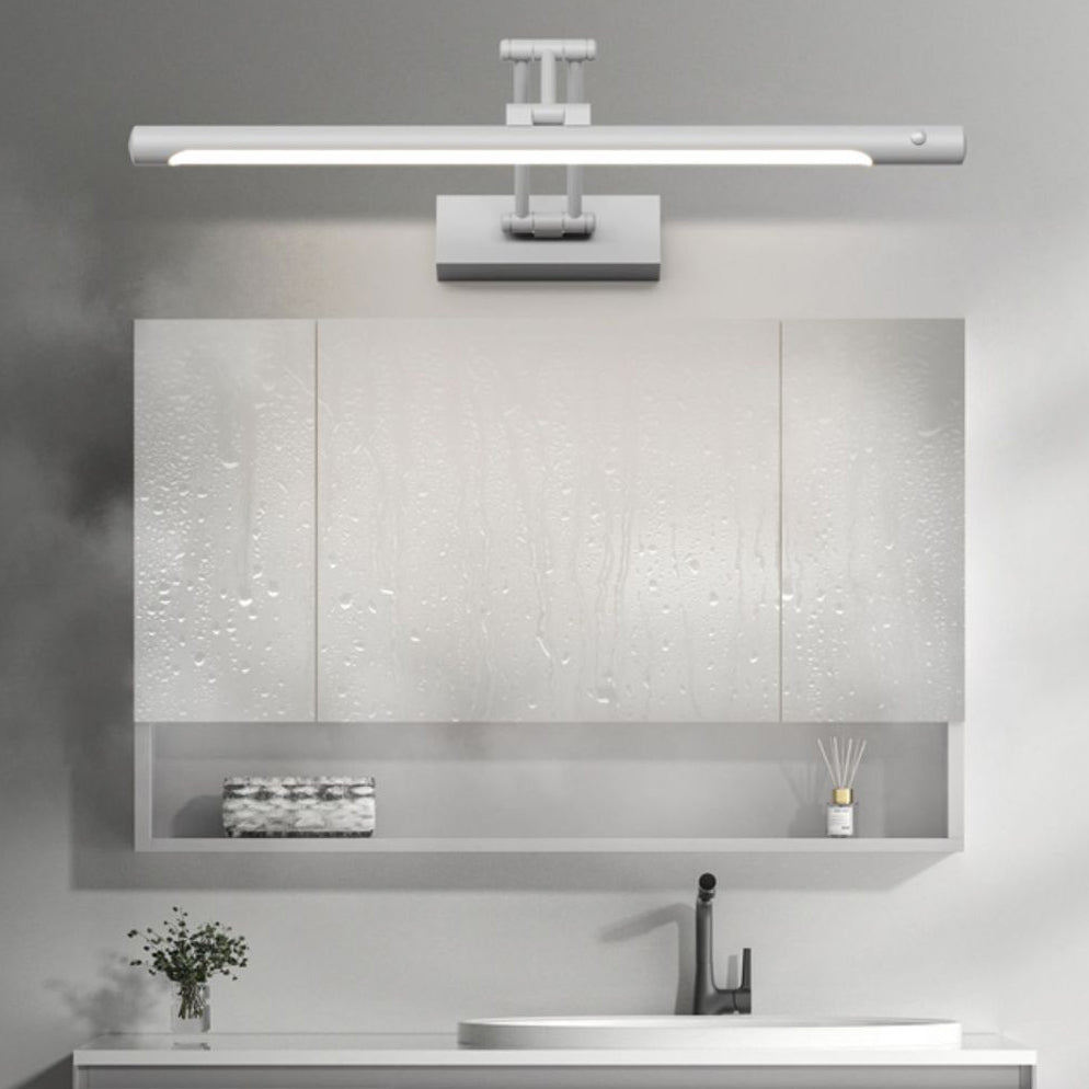 Modern Simplicity Iron PC Waterproof Motion-Sensor LED Wall Sconce with Adjustable Strip Vanity Light for Bathroom