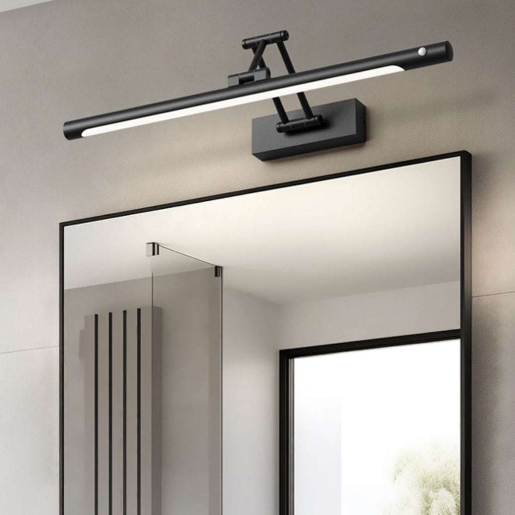 Modern Simplicity Iron PC Waterproof Motion-Sensor LED Wall Sconce with Adjustable Strip Vanity Light for Bathroom