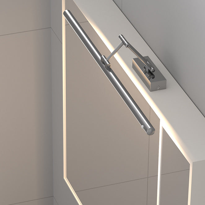 Modern Simplicity Iron PC Waterproof Motion-Sensor LED Wall Sconce with Adjustable Strip Vanity Light for Bathroom