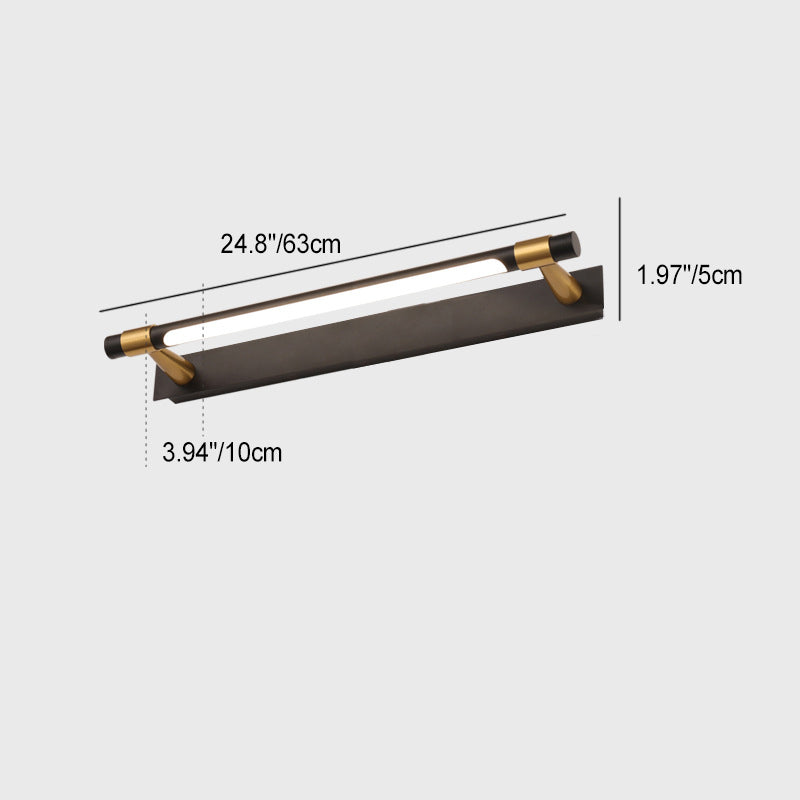 Modern Minimalist Iron & Acrylic Waterproof Rotatable LED Strip Wall Sconce for Bathroom Vanity