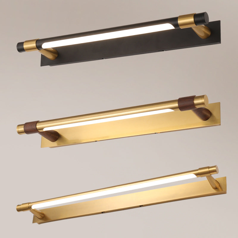 Modern Minimalist Iron & Acrylic Waterproof Rotatable LED Strip Wall Sconce for Bathroom Vanity