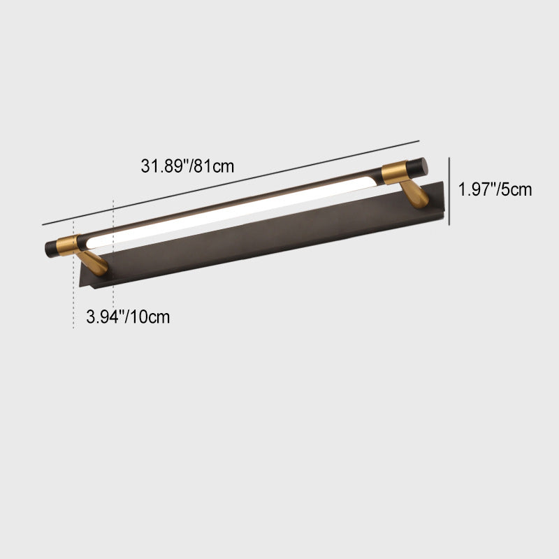 Modern Minimalist Iron & Acrylic Waterproof Rotatable LED Strip Wall Sconce for Bathroom Vanity