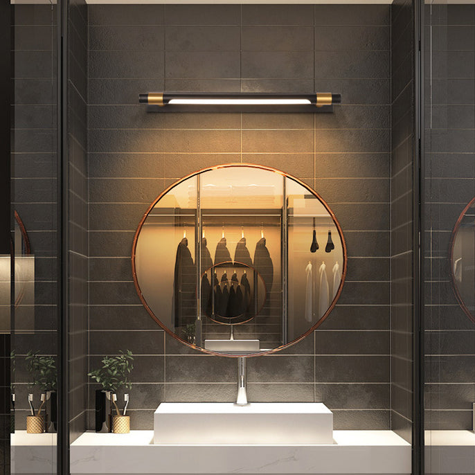 Modern Minimalist Iron & Acrylic Waterproof Rotatable LED Strip Wall Sconce for Bathroom Vanity