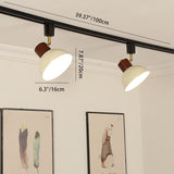 Nordic Contemporary Iron & Wood Bowl Track Light — Round, Adjustable 1 to 5 Lights, Semi-Flush Ceiling Fixture for Dining Room