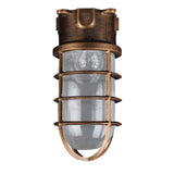 Modern Industrial Outdoor Ceiling Light - 1-Light, Waterproof Aluminum Alloy with Glass Cylinder Cage, Semi-Flush Mount for Patio