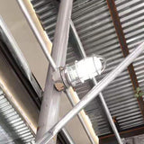 Modern Industrial Outdoor Ceiling Light - 1-Light, Waterproof Aluminum Alloy with Glass Cylinder Cage, Semi-Flush Mount for Patio