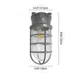 Modern Industrial Outdoor Ceiling Light - 1-Light, Waterproof Aluminum Alloy with Glass Cylinder Cage, Semi-Flush Mount for Patio