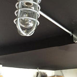 Modern Industrial Outdoor Ceiling Light - 1-Light, Waterproof Aluminum Alloy with Glass Cylinder Cage, Semi-Flush Mount for Patio