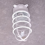 Modern Industrial Outdoor Ceiling Light - 1-Light, Waterproof Aluminum Alloy with Glass Cylinder Cage, Semi-Flush Mount for Patio