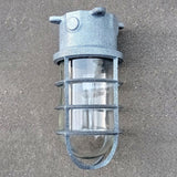 Modern Industrial Outdoor Ceiling Light - 1-Light, Waterproof Aluminum Alloy with Glass Cylinder Cage, Semi-Flush Mount for Patio
