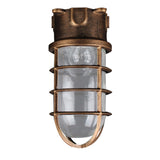 Modern Industrial Outdoor Ceiling Light - 1-Light, Waterproof Aluminum Alloy with Glass Cylinder Cage, Semi-Flush Mount for Patio