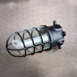 Modern Industrial Outdoor Ceiling Light - 1-Light, Waterproof Aluminum Alloy with Glass Cylinder Cage, Semi-Flush Mount for Patio