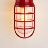 Modern Industrial Outdoor Ceiling Light - 1-Light, Waterproof Aluminum Alloy with Glass Cylinder Cage, Semi-Flush Mount for Patio