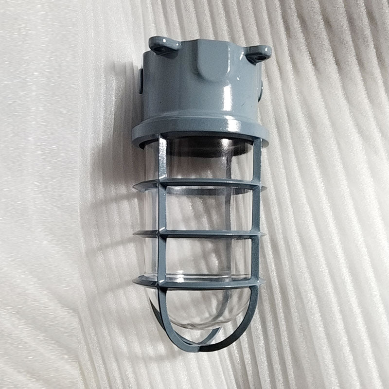 Modern Industrial Outdoor Ceiling Light - 1-Light, Waterproof Aluminum Alloy with Glass Cylinder Cage, Semi-Flush Mount for Patio