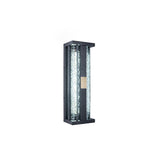 Traditional Luxury Solar LED Wall Sconce – Waterproof Stainless Steel, Acrylic, and Copper-Accented Rectangular Ripple Design with Motion Sensor for Outdoor Patio