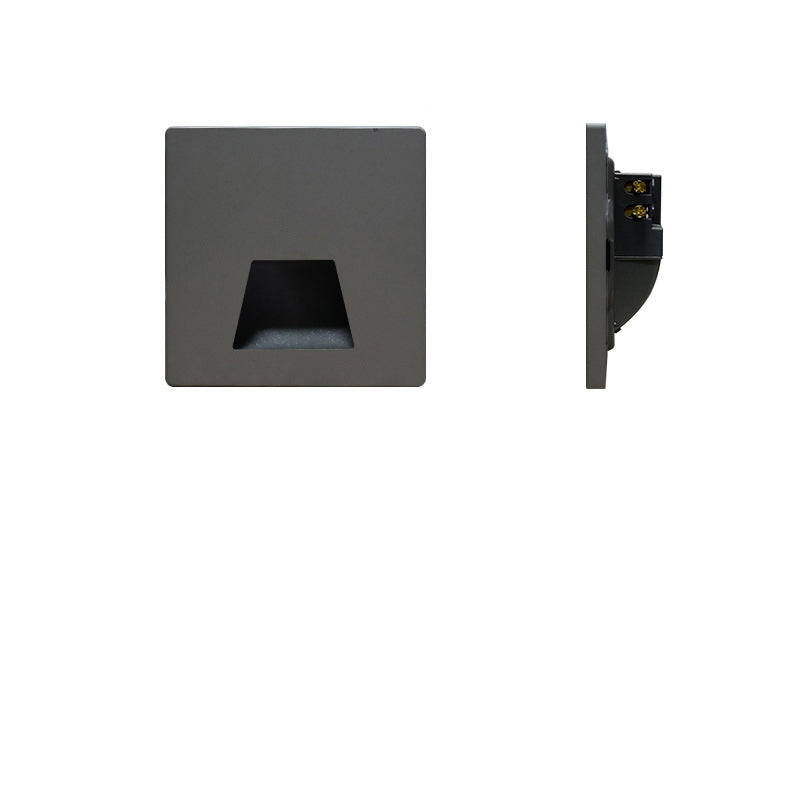 Modern Minimalist Waterproof LED Recessed Wall Sconce — Square Aluminum Alloy Body with PC Lens for Hallways