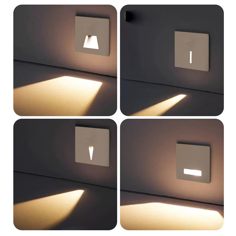 Modern Minimalist Waterproof LED Recessed Wall Sconce — Square Aluminum Alloy Body with PC Lens for Hallways
