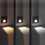 Modern Minimalist Waterproof LED Recessed Wall Sconce — Square Aluminum Alloy Body with PC Lens for Hallways
