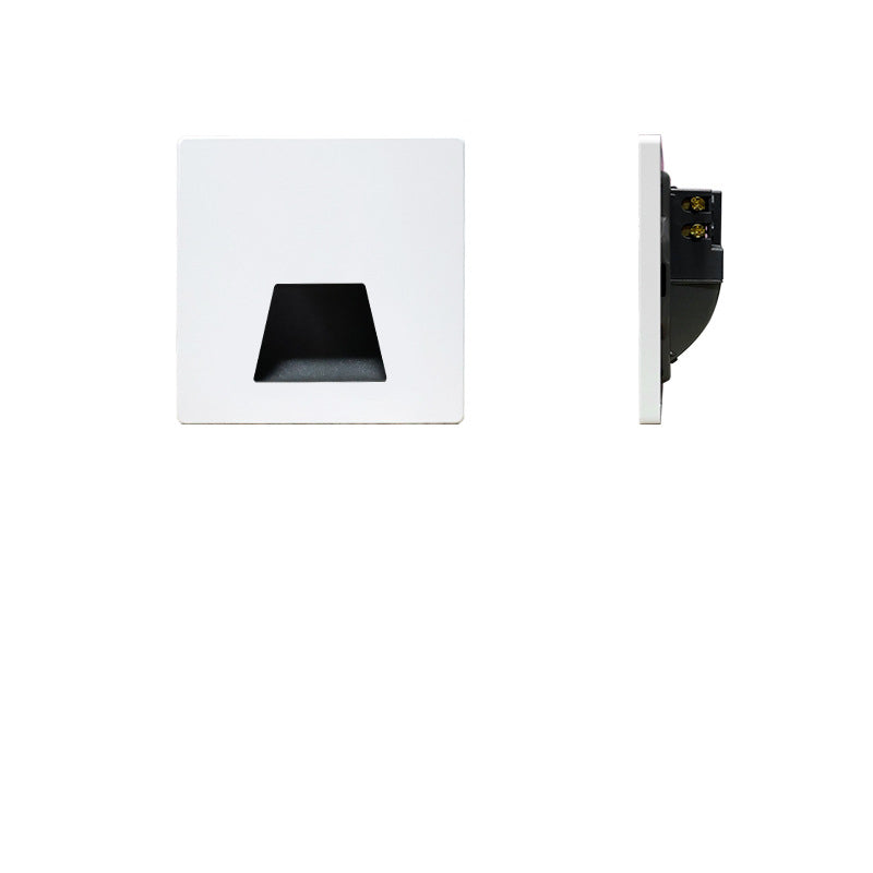 Modern Minimalist Waterproof LED Recessed Wall Sconce — Square Aluminum Alloy Body with PC Lens for Hallways