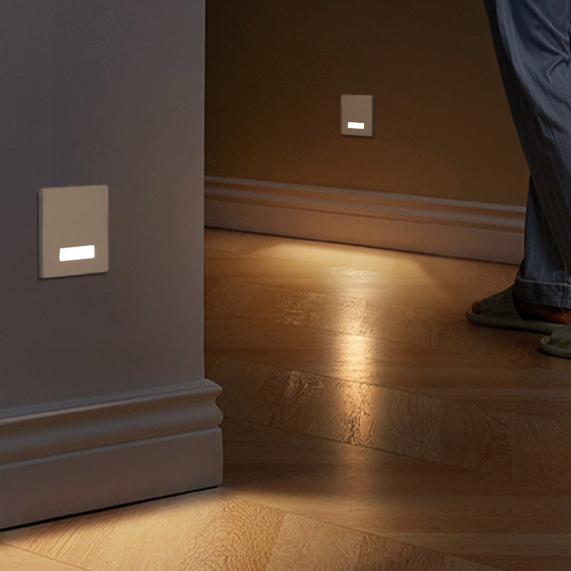 Modern Minimalist Waterproof LED Recessed Wall Sconce — Square Aluminum Alloy Body with PC Lens for Hallways