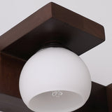 Contemporary Retro Rubber Wood and Iron Glass Rectangular 2/3-Light Wall Sconce Lamp – Vanity Light for Bathroom